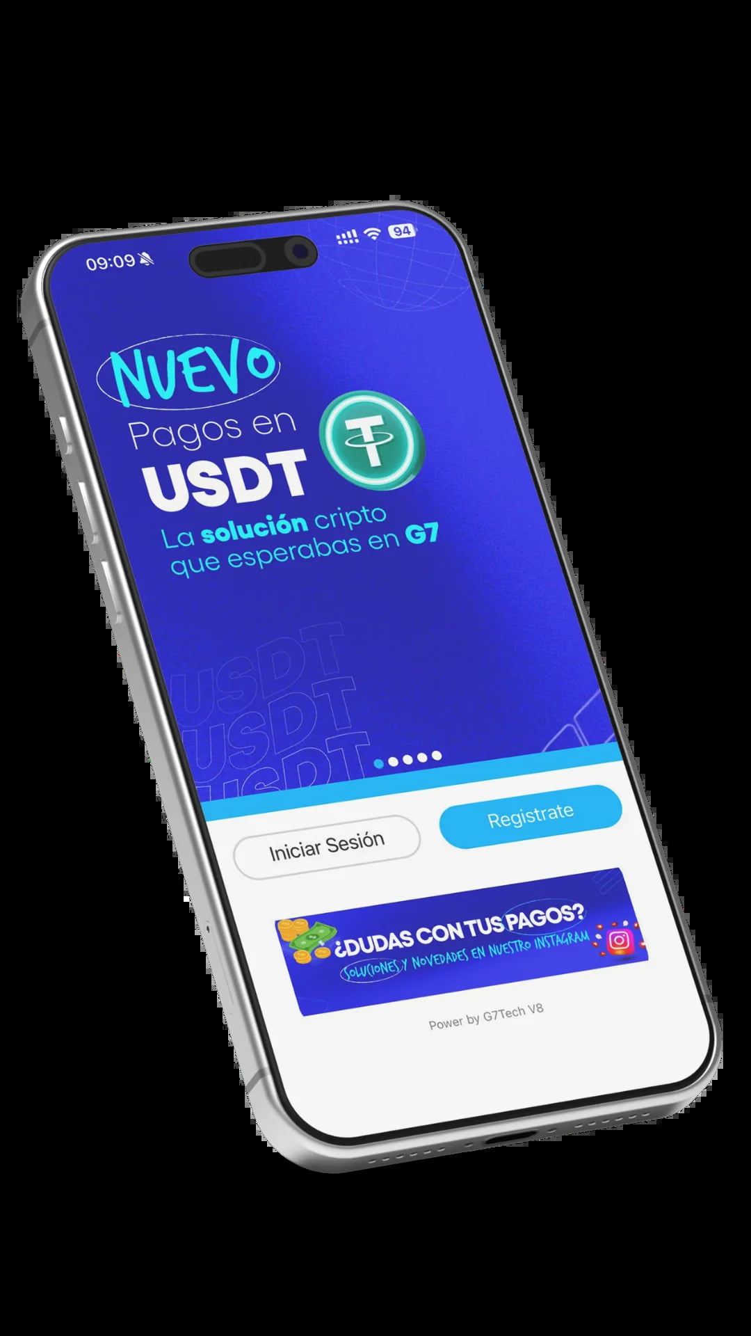 G7Cripto en el móvil: Pagos en USDT, NUEVO. La solución cripto en G7. Iniciar sesión y registro.